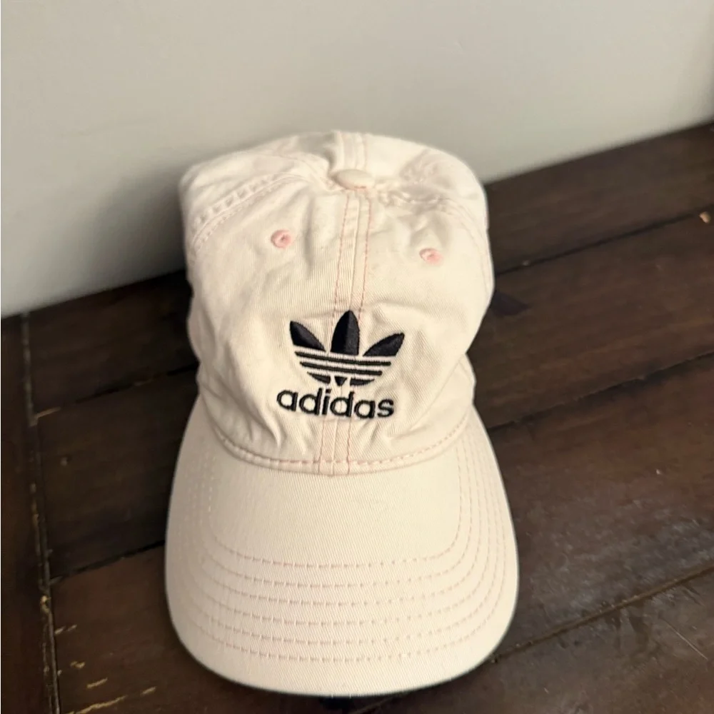 Adidas Originals Trefoil Baseball Cap Hat Cream Pink Adjustable